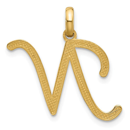 14K Yellow Gold Fancy Letter N