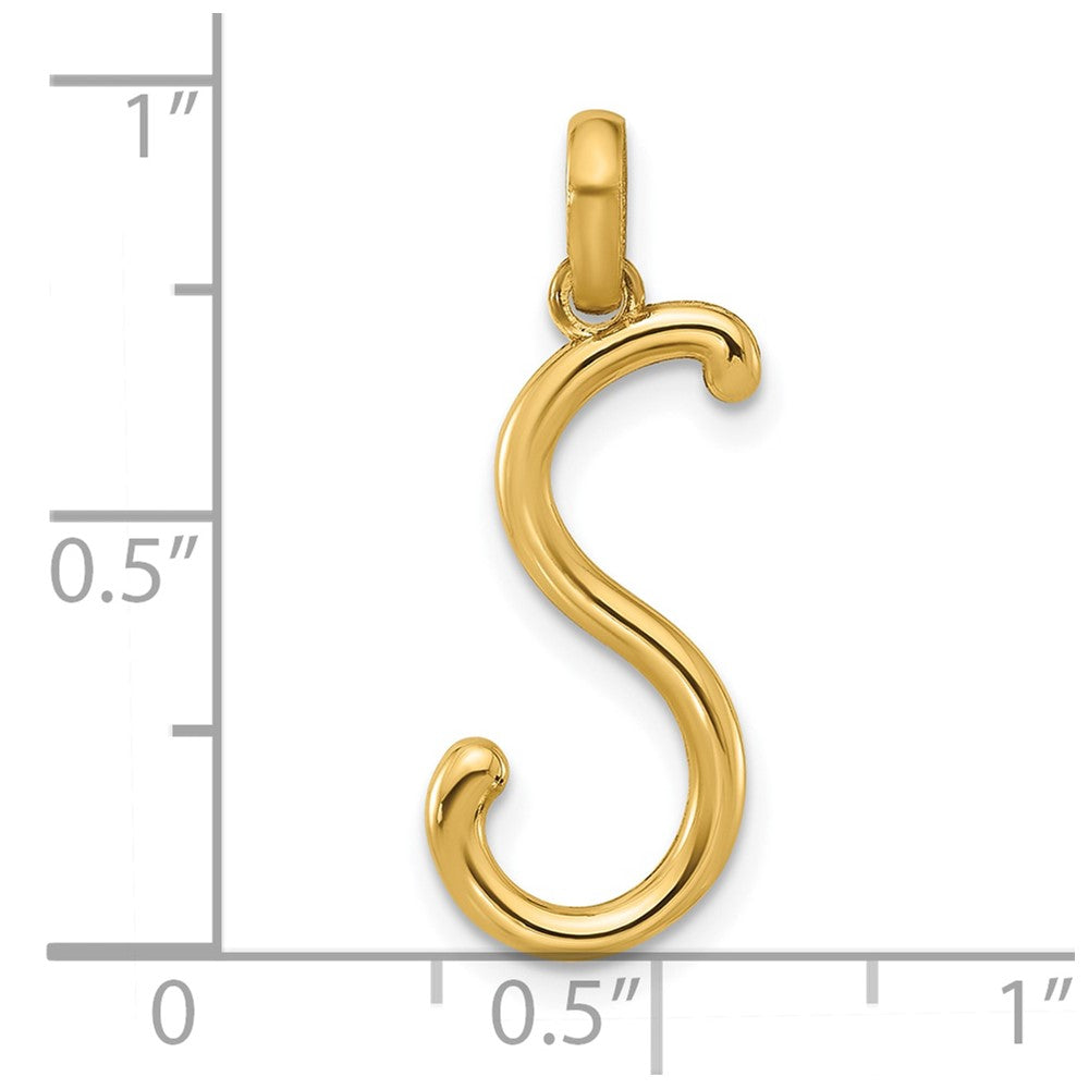 14K Yellow Gold Fancy Letter S