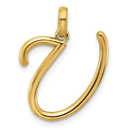 14K Yellow Gold Fancy Letter U