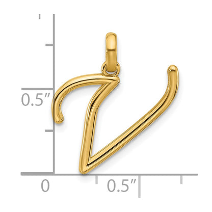 14K Yellow Gold Fancy Letter V