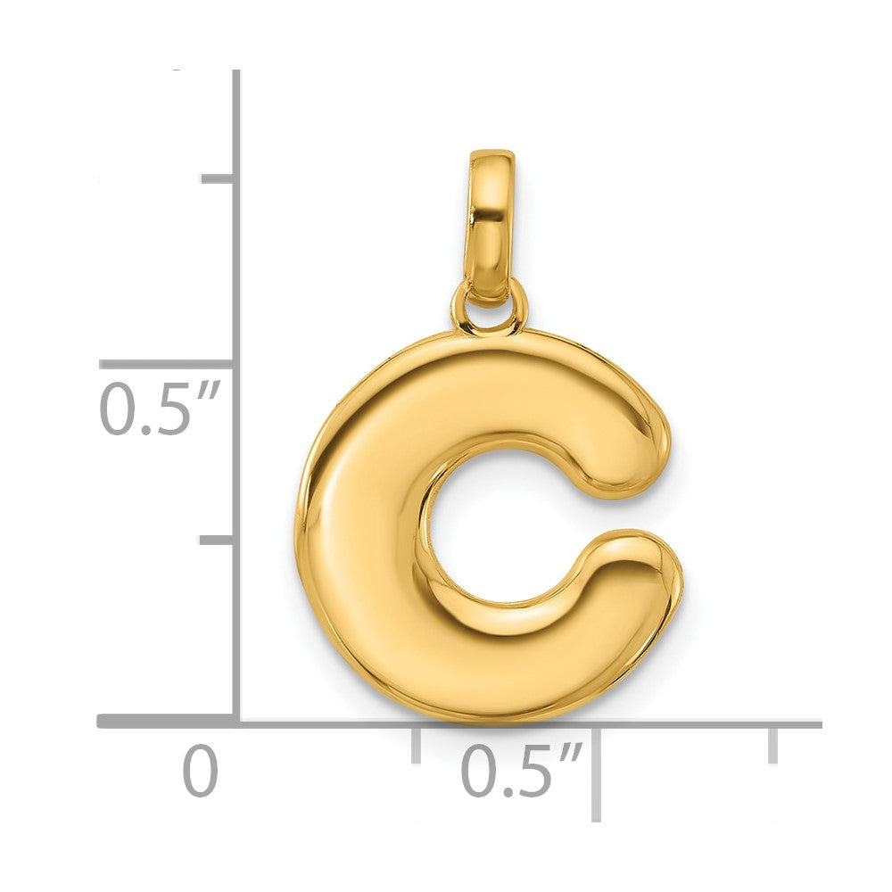 14K Yellow Gold Fancy Letter C