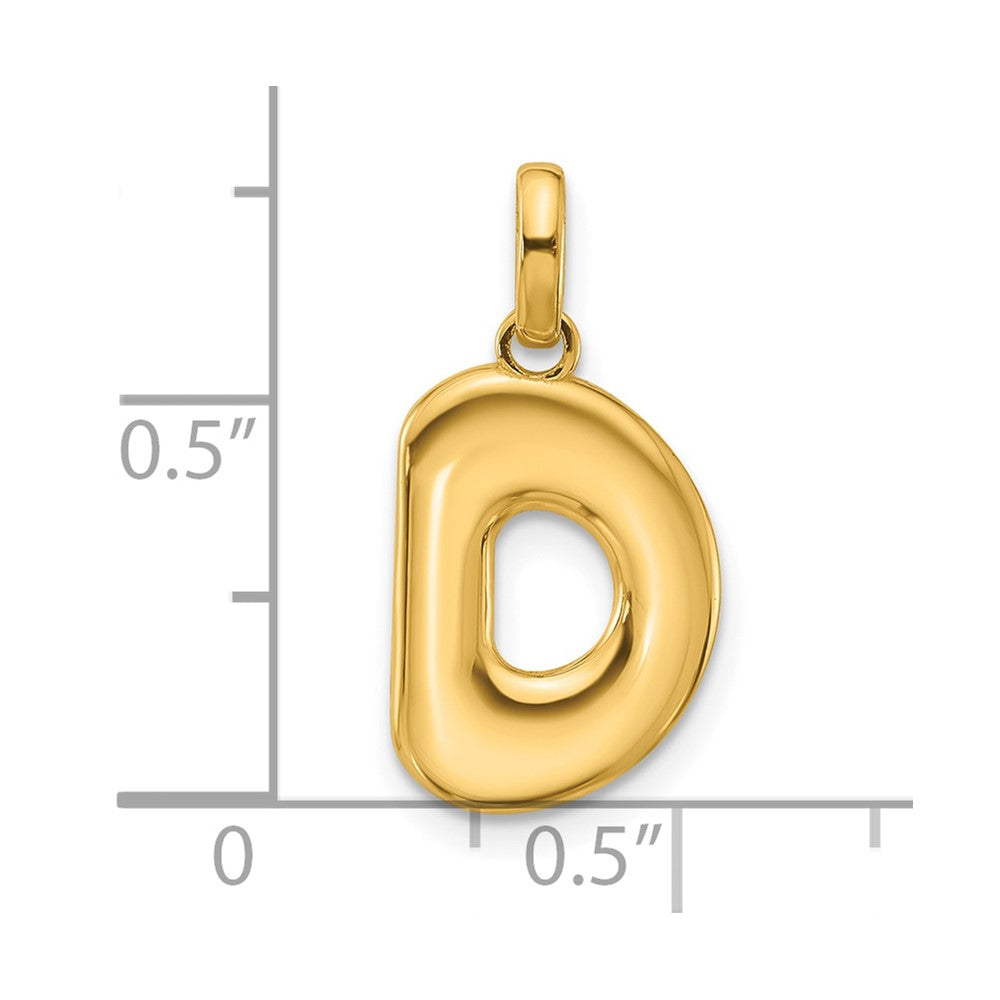14K Yellow Gold Fancy Letter D