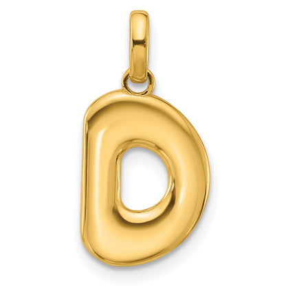14K Yellow Gold Fancy Letter D