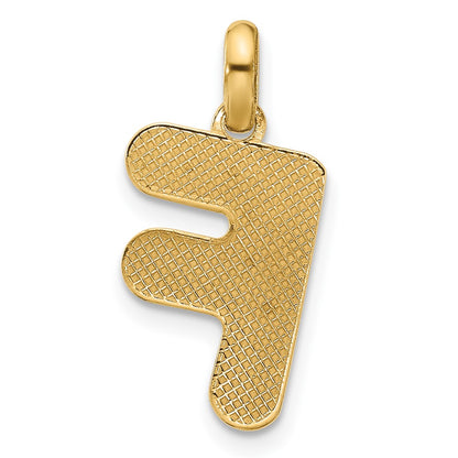 14K Yellow Gold Fancy Letter F