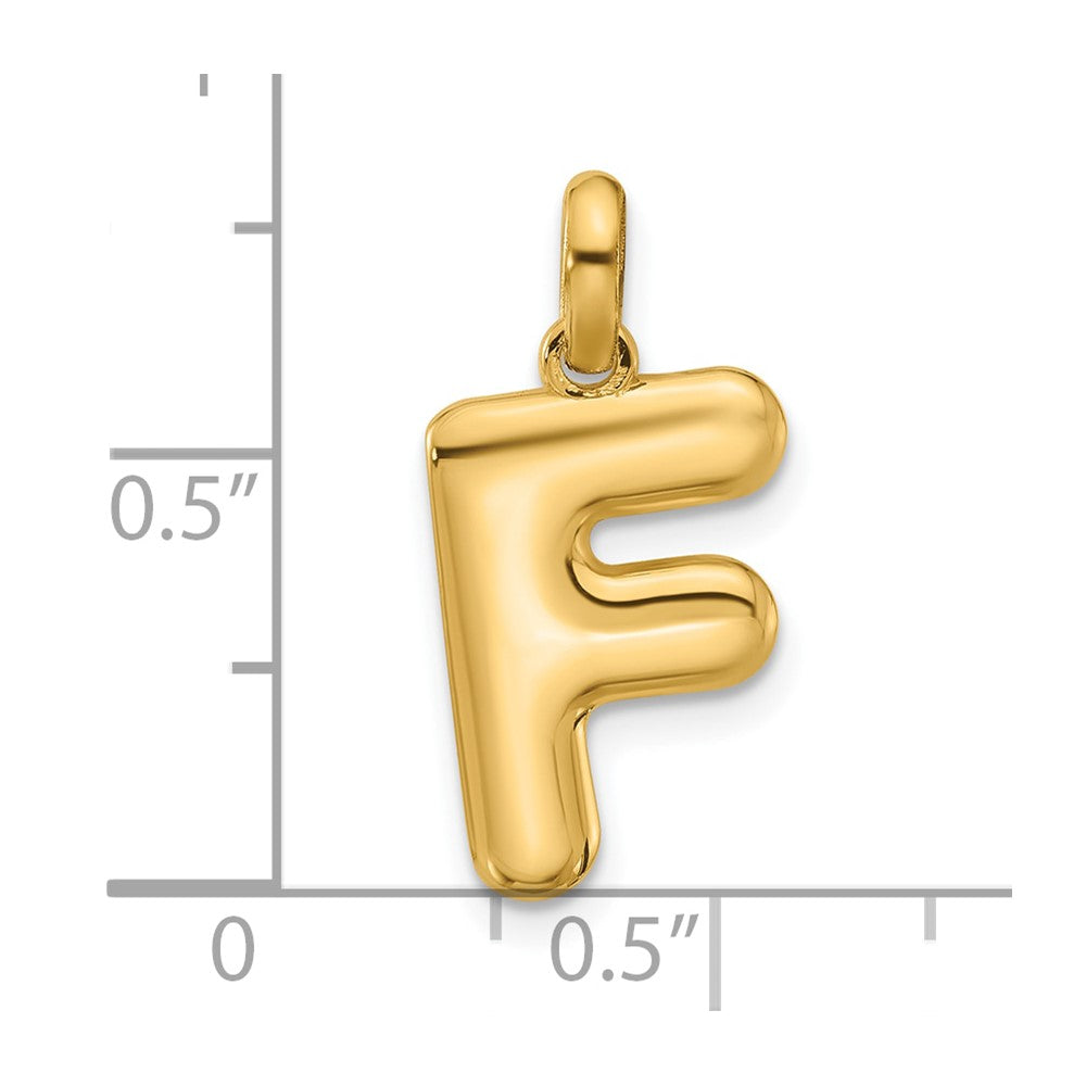 14K Yellow Gold Fancy Letter F
