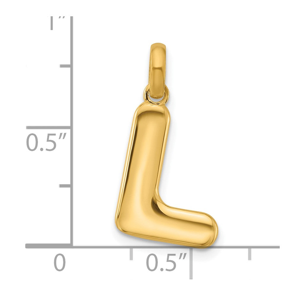 14K Yellow Gold Fancy Letter L