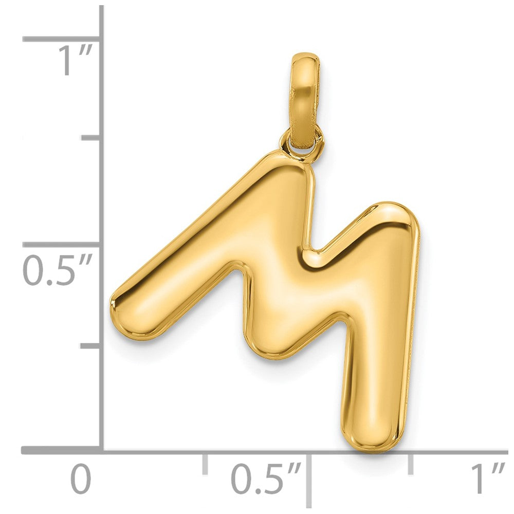 14K Yellow Gold Fancy Letter M