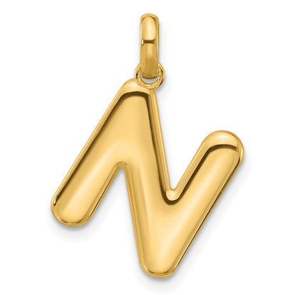 14K Yellow Gold Fancy Letter N