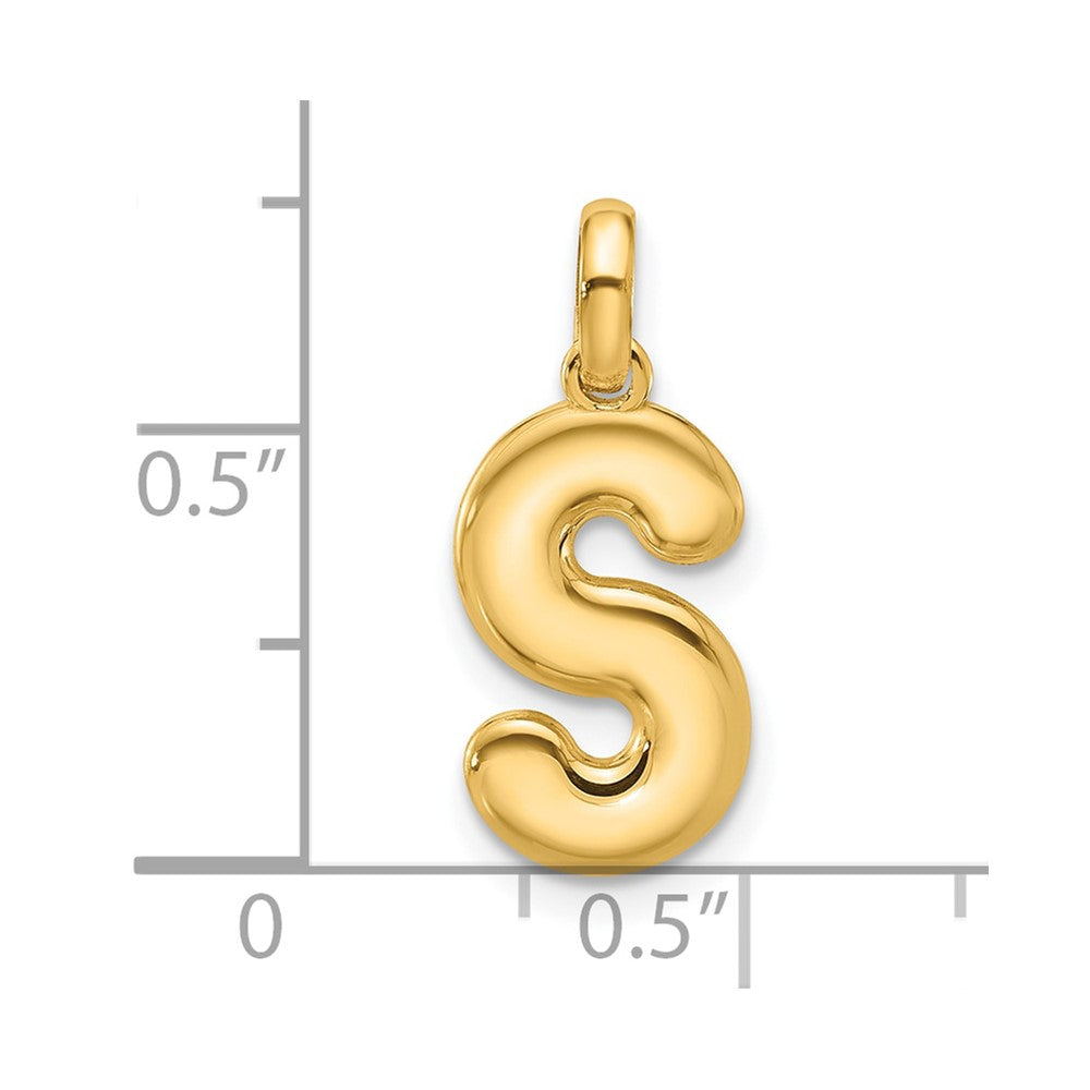 14K Yellow Gold Fancy Letter S