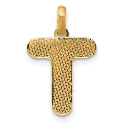 14K Yellow Gold Fancy Letter T