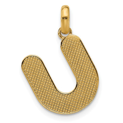 14K Yellow Gold Fancy Letter U