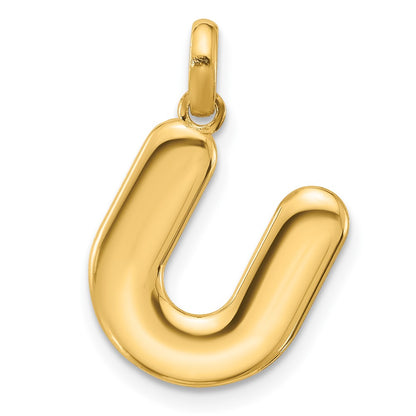 14K Yellow Gold Fancy Letter U