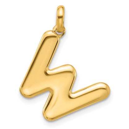 14K Yellow Gold Fancy Letter W