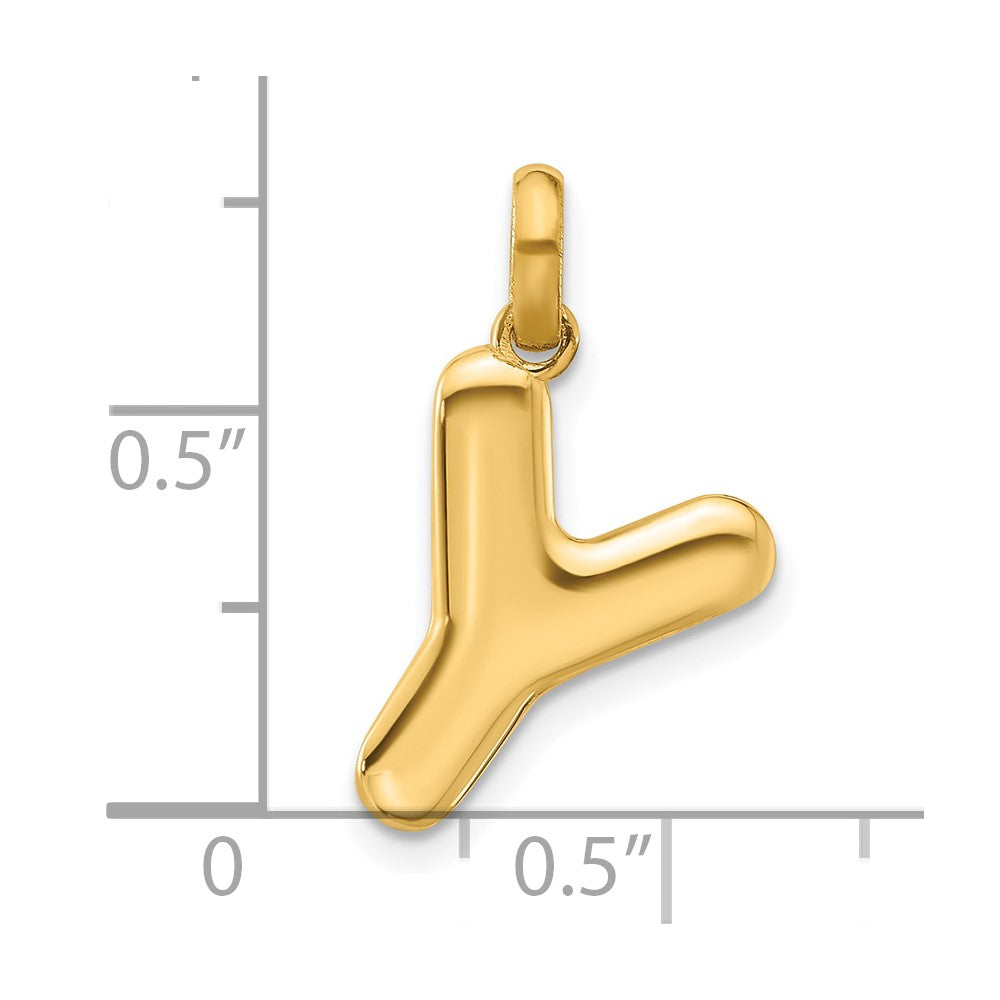 14K Yellow Gold Fancy Letter Y