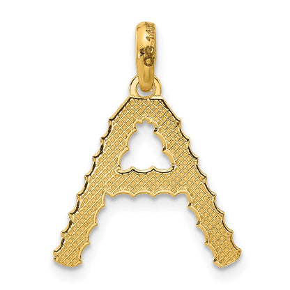 14K Yellow Gold Fancy Twist Letter a