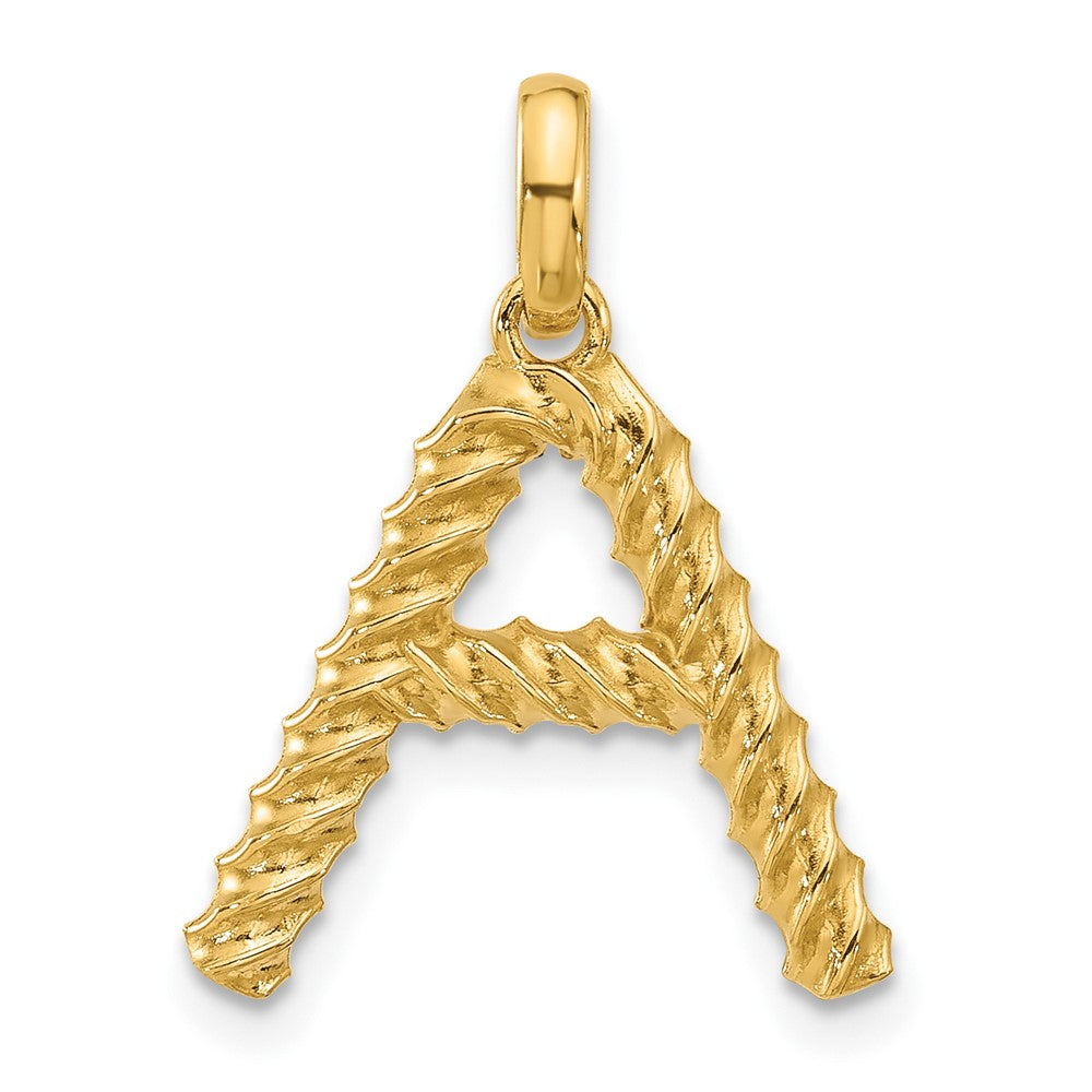 14K Yellow Gold Fancy Twist Letter a