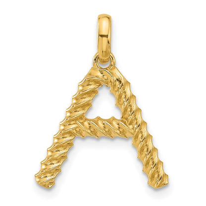 14K Yellow Gold Fancy Twist Letter a