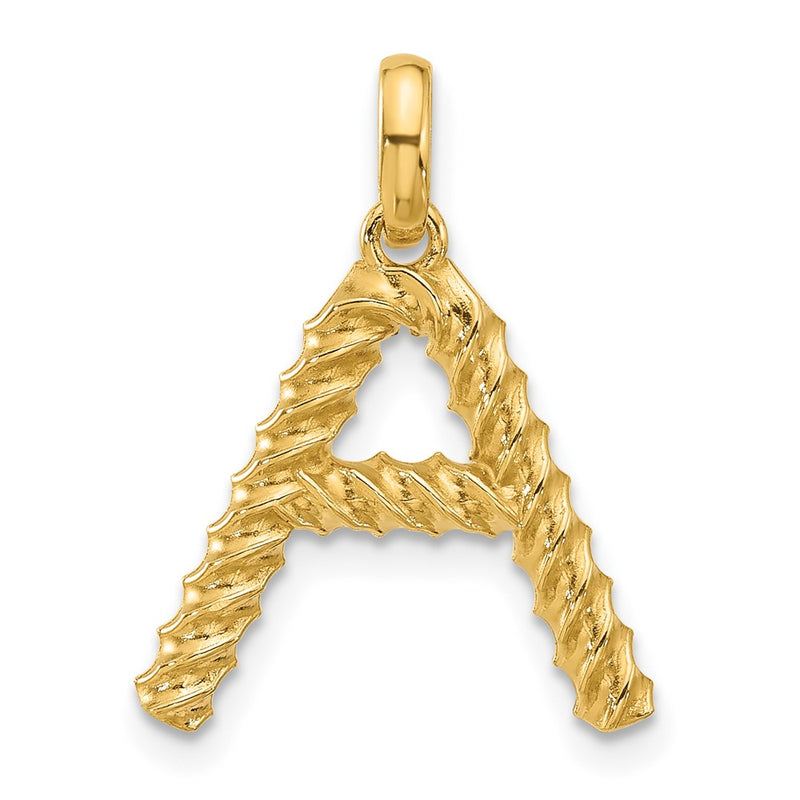 14K Yellow Gold Fancy Twist Letter a