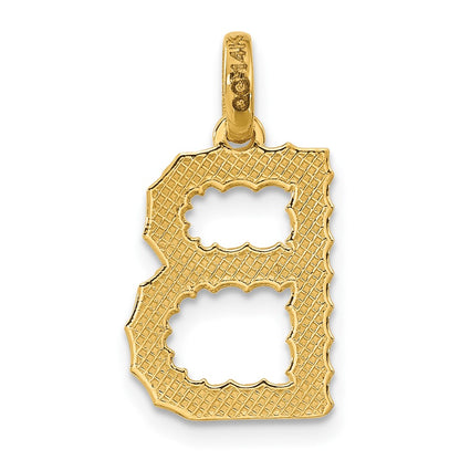 14K Yellow Gold Fancy Twist Letter B