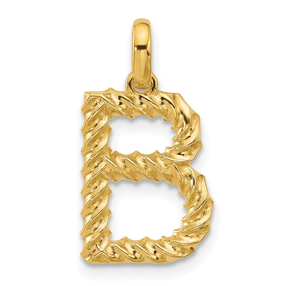 14K Yellow Gold Fancy Twist Letter B