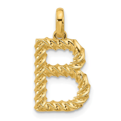 14K Yellow Gold Fancy Twist Letter B