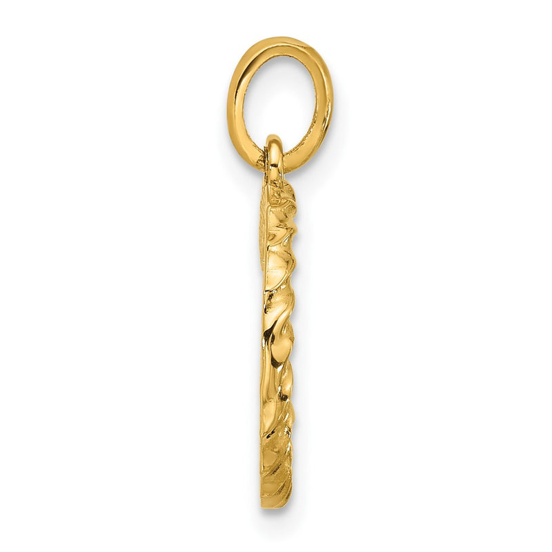14K Yellow Gold Fancy Twist Letter C