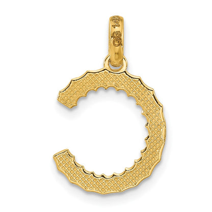 14K Yellow Gold Fancy Twist Letter C