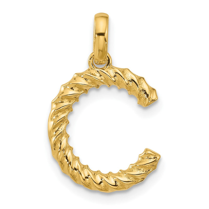 14K Yellow Gold Fancy Twist Letter C