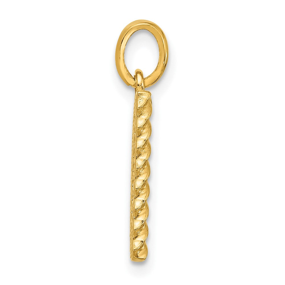 14K Yellow Gold Fancy Twist Letter D