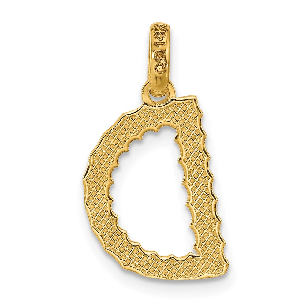 14K Yellow Gold Fancy Twist Letter D