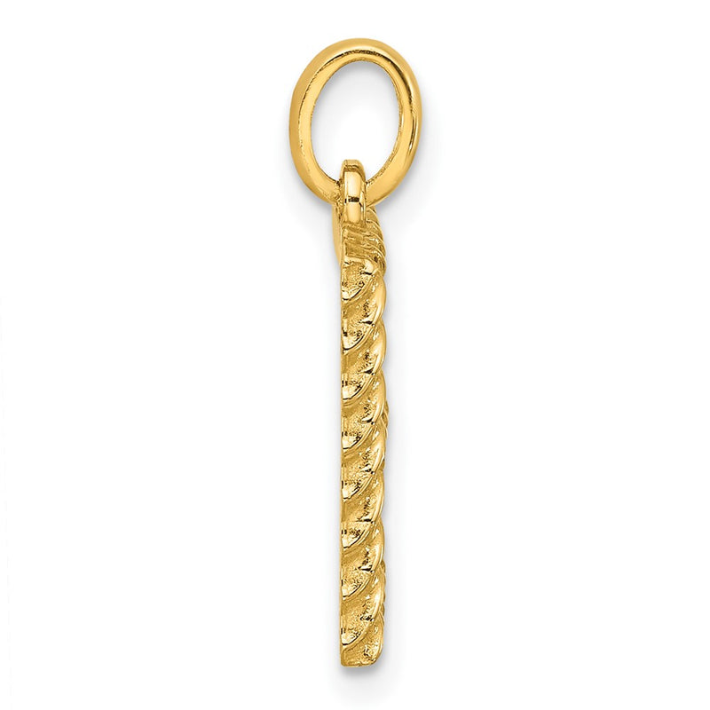 14K Yellow Gold Fancy Twist Letter E