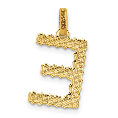 14K Yellow Gold Fancy Twist Letter E