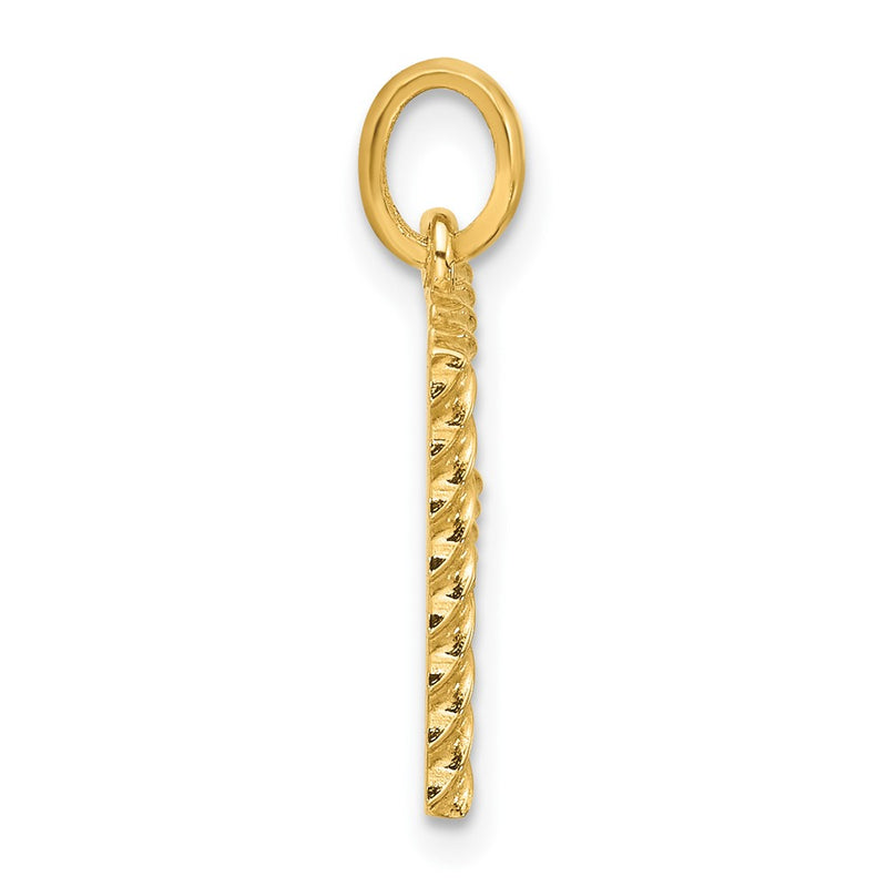 14K Yellow Gold Fancy Twist Letter F
