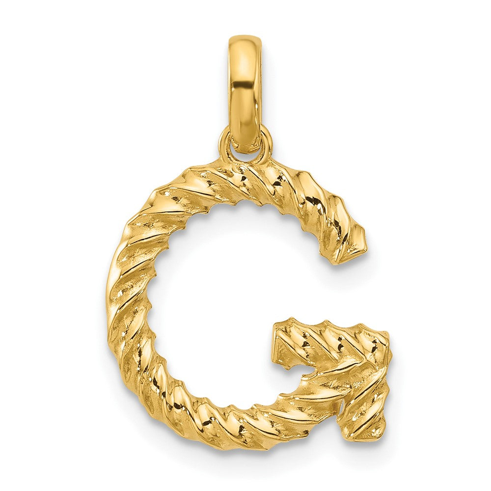 14K Yellow Gold Fancy Twist Letter G
