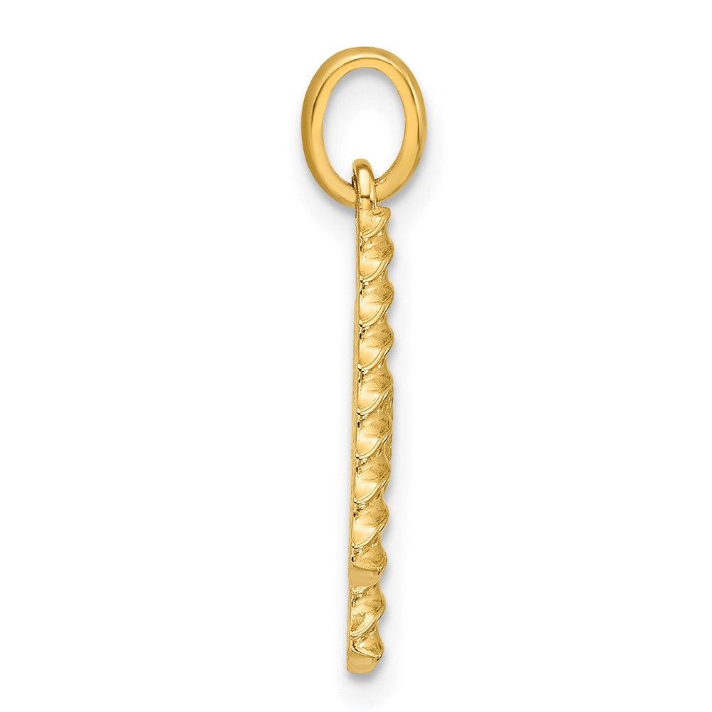 14K Yellow Gold Fancy Twist Letter H