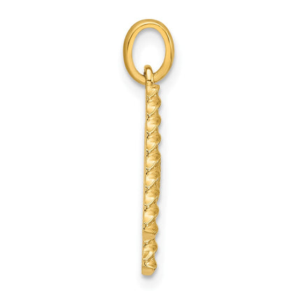 14K Yellow Gold Fancy Twist Letter H