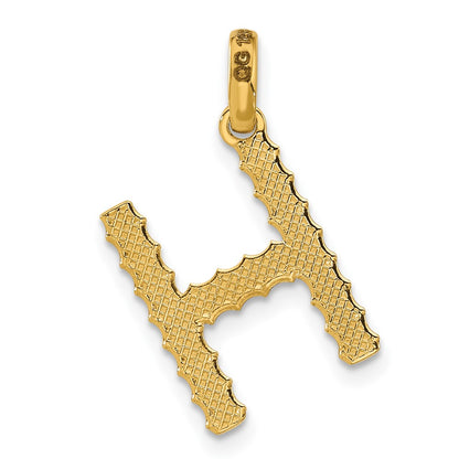 14K Yellow Gold Fancy Twist Letter H