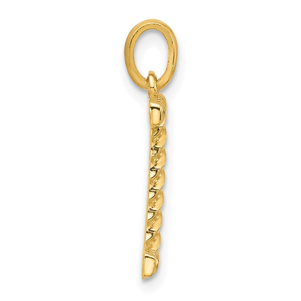 14K Yellow Gold Fancy Twist Letter I