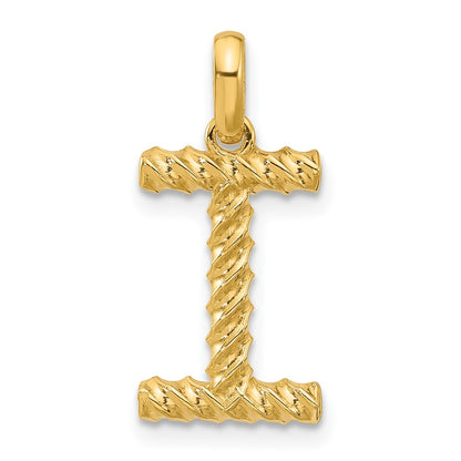 14K Yellow Gold Fancy Twist Letter I