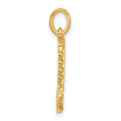 14K Yellow Gold Fancy Twist Letter J