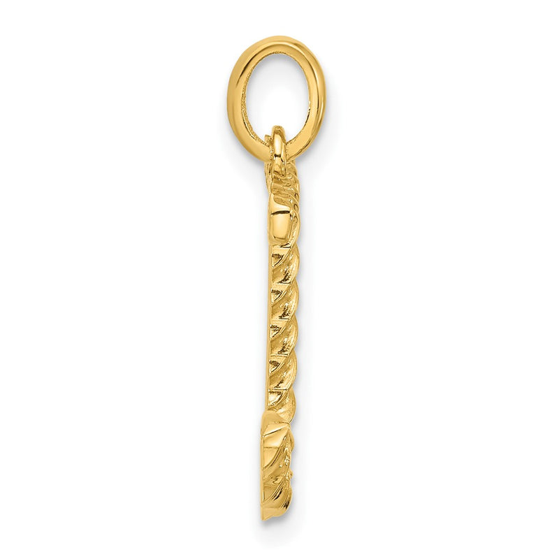 14K Yellow Gold Fancy Twist Letter J