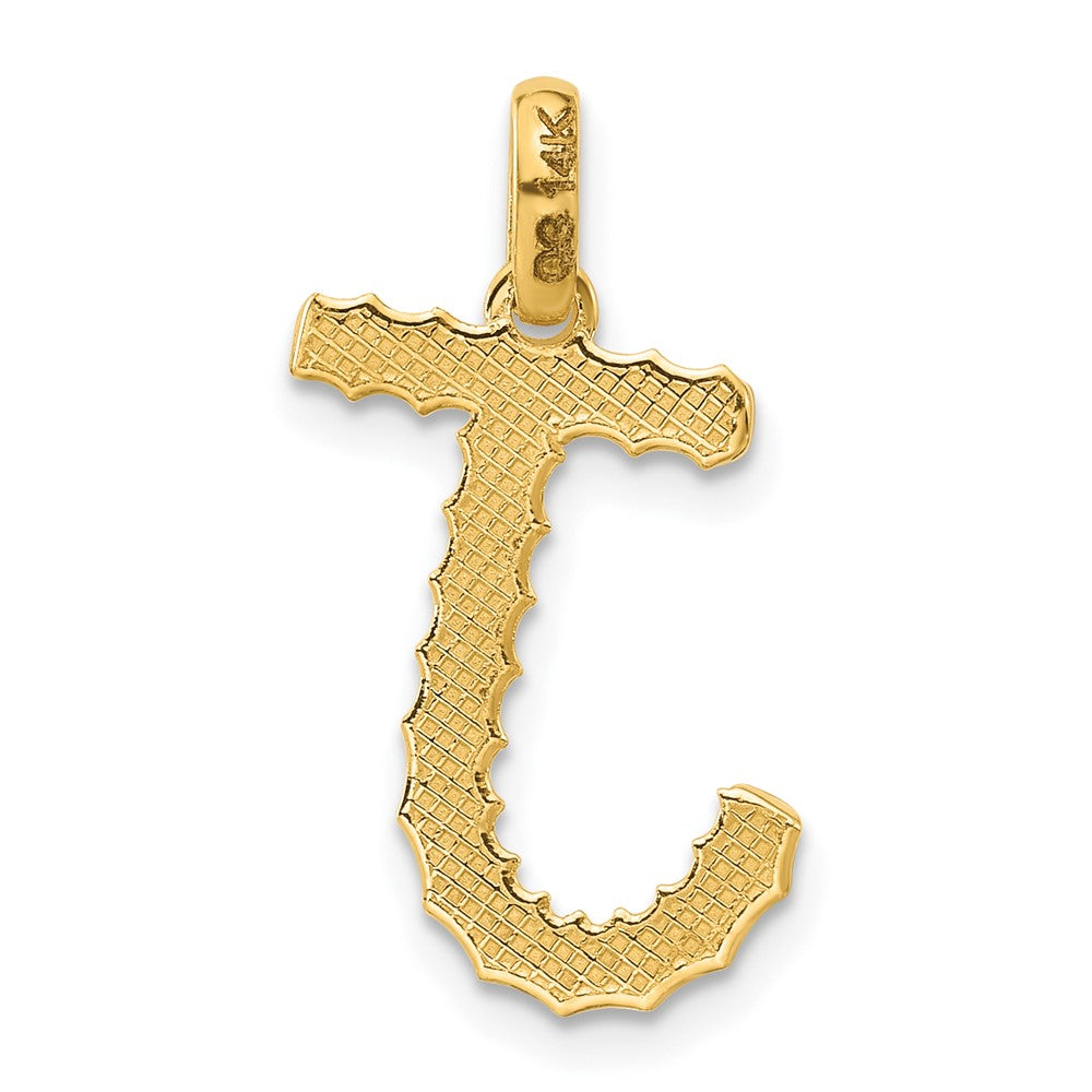 14K Yellow Gold Fancy Twist Letter J