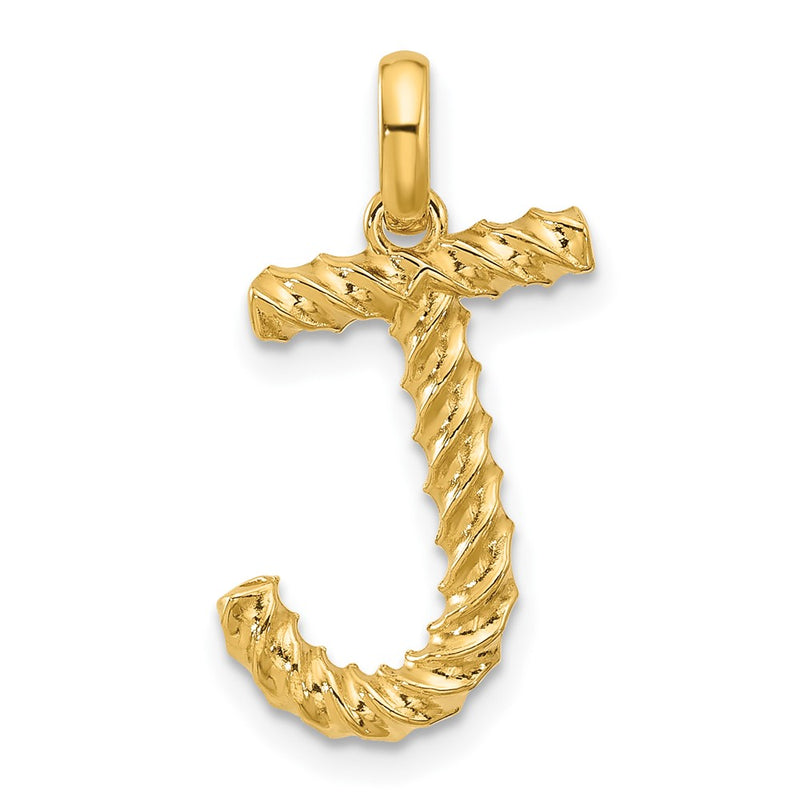 14K Yellow Gold Fancy Twist Letter J