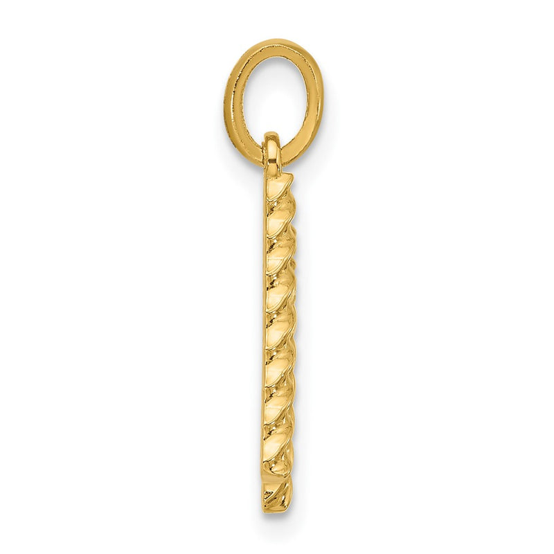 14K Yellow Gold Fancy Twist Letter K