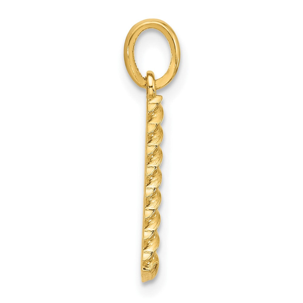 14K Yellow Gold Fancy Twist Letter L