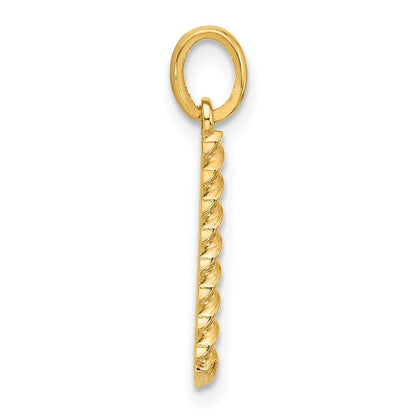 14K Yellow Gold Fancy Twist Letter L