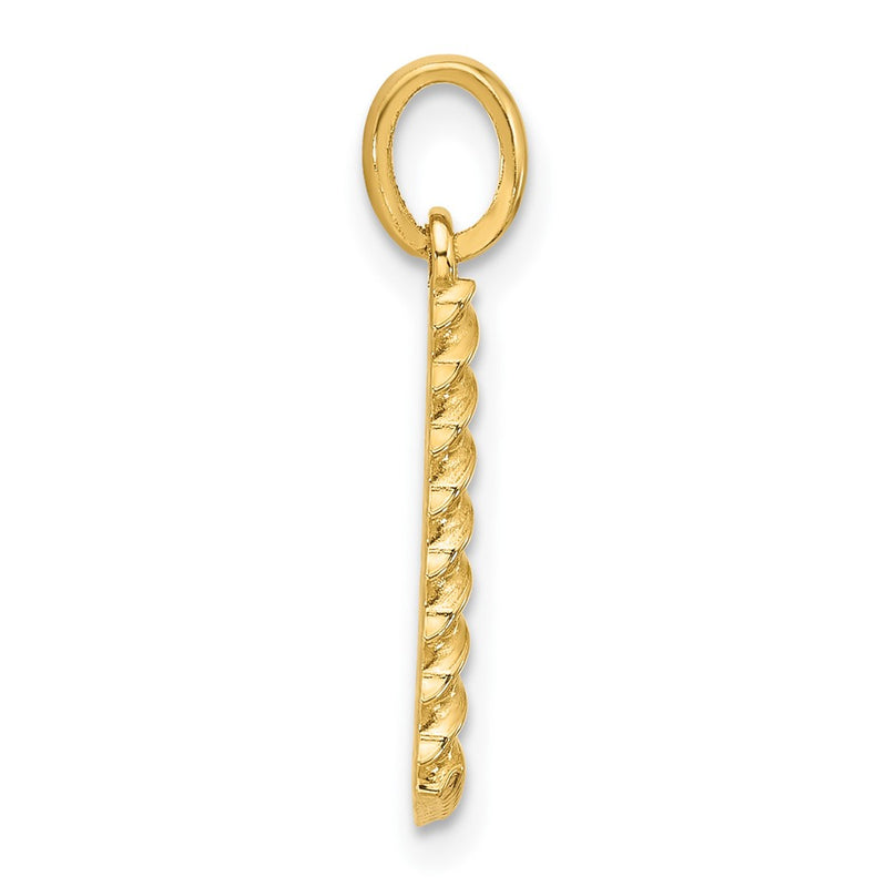 14K Yellow Gold Fancy Twist Letter L
