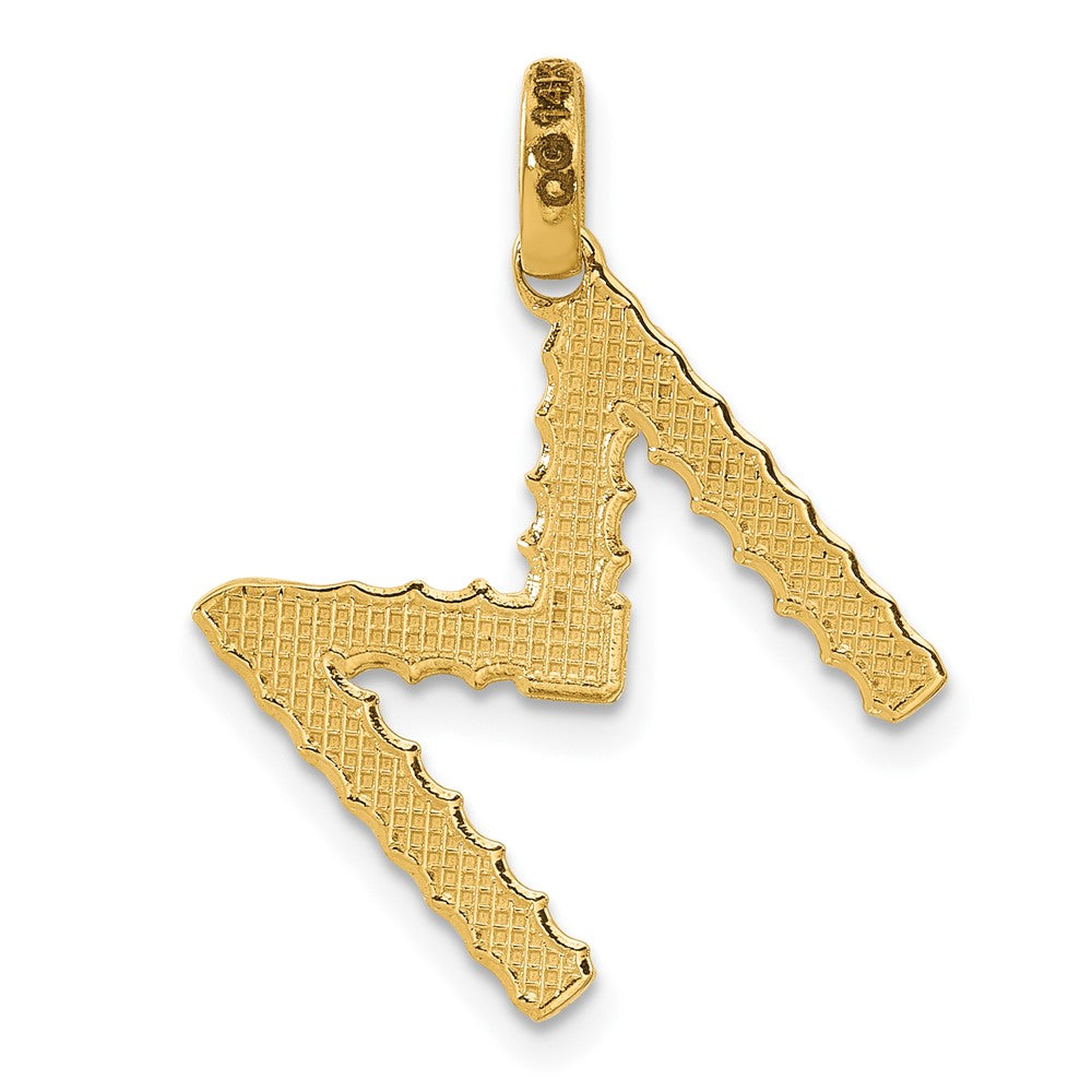 14K Yellow Gold Fancy Twist Letter M