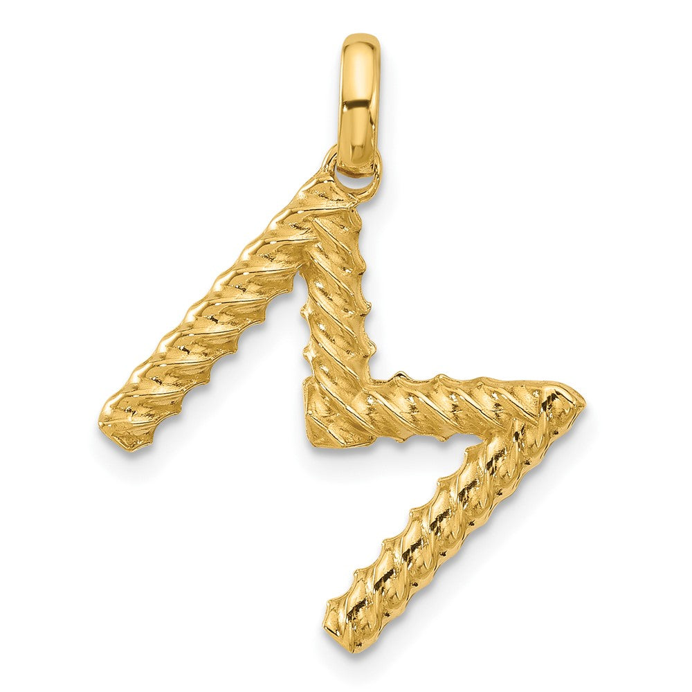 14K Yellow Gold Fancy Twist Letter M