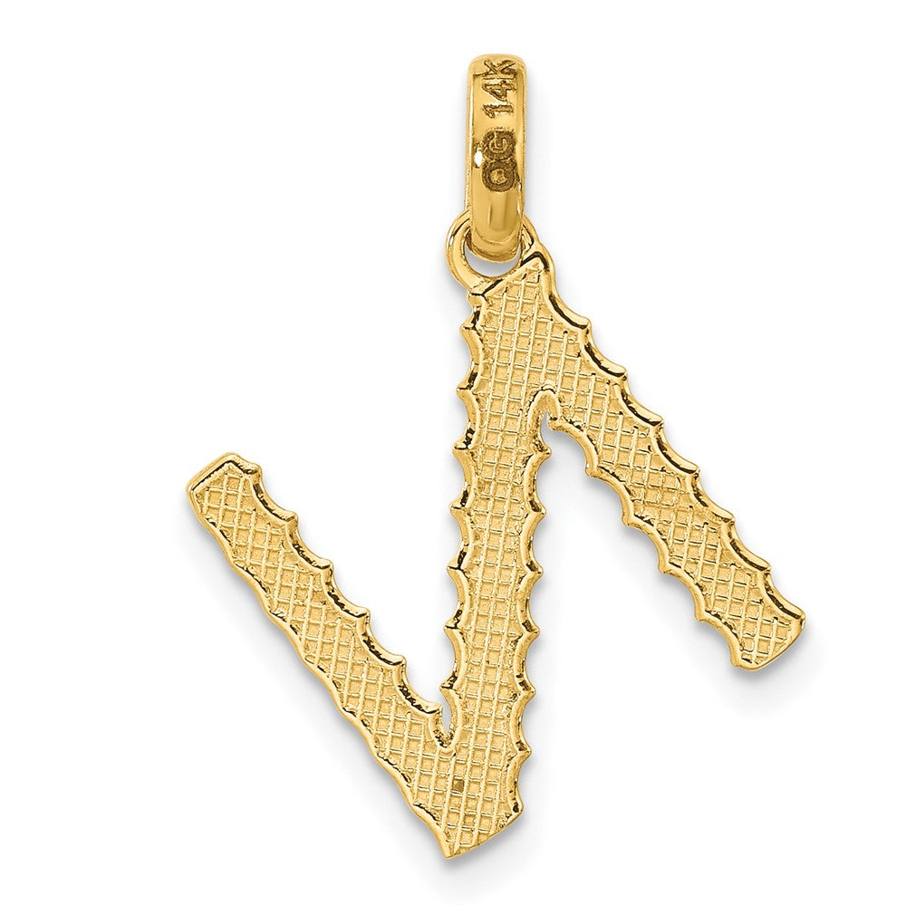 14K Yellow Gold Fancy Twist Letter N
